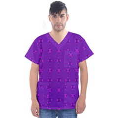 Bold Geometric Purple Circles Men s V-Neck Scrub Top