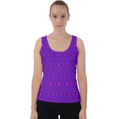 Bold Geometric Purple Circles Velvet Tank Top