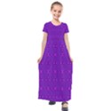 Bold Geometric Purple Circles Kids  Short Sleeve Maxi Dress View1