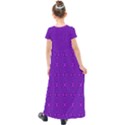 Bold Geometric Purple Circles Kids  Short Sleeve Maxi Dress View2