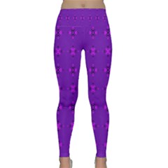 Bold Geometric Purple Circles Lightweight Velour Classic Yoga Leggings