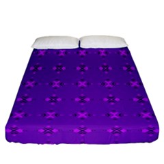 Bold Geometric Purple Circles Fitted Sheet (California King Size)