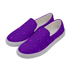 Bold Geometric Purple Circles Women s Canvas Slip Ons