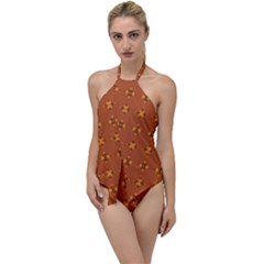 Bold  Geometric Yellow Circles Sm Go With The Flow One Piece Swimsuit