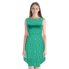 Modern Bold Geometric Green Circles Sm Sleeveless Chiffon Dress   by BrightVibesDesign