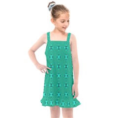 Modern Bold Geometric Green Circles Sm Kids  Overall Dress