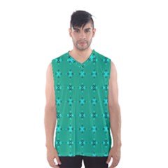 Modern Bold Geometric Green Circles Sm Men s Basketball Tank Top by BrightVibesDesign