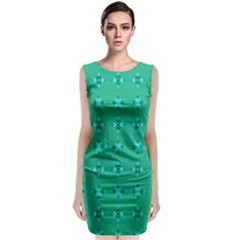 Modern Bold Geometric Green Circles Sm Classic Sleeveless Midi Dress by BrightVibesDesign