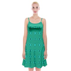 Modern Bold Geometric Green Circles Sm Spaghetti Strap Velvet Dress by BrightVibesDesign