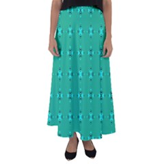 Modern Bold Geometric Green Circles Sm Flared Maxi Skirt by BrightVibesDesign