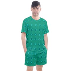 Modern Bold Geometric Green Circles Sm Men s Mesh Tee And Shorts Set