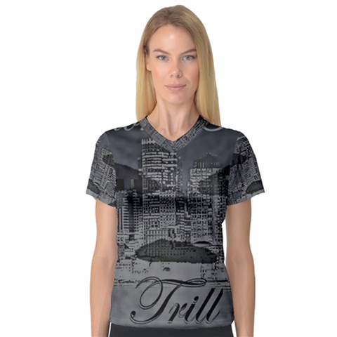 Trill Cover Final V-neck Sport Mesh Tee by BOSTONSFINESTTRILL