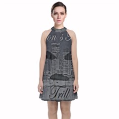 Trill Cover Final Velvet Halter Neckline Dress  by BOSTONSFINESTTRILL