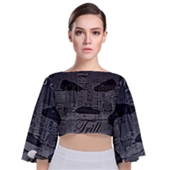 Trill Cover Final Tie Back Butterfly Sleeve Chiffon Top