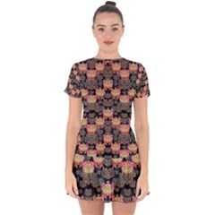 Heavy Metal Meets Power Of The Big Flower Drop Hem Mini Chiffon Dress by pepitasart