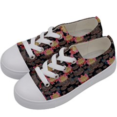 Heavy Metal Meets Power Of The Big Flower Kids  Low Top Canvas Sneakers by pepitasart