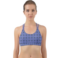 Floral Circles Blue Back Web Sports Bra by BrightVibesDesign