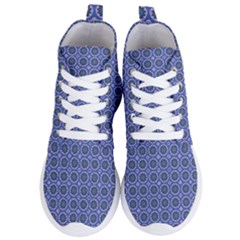 Floral Circles Blue Women s Lightweight High Top Sneakers by BrightVibesDesign