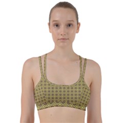 Floral Circles Yellow Line Them Up Sports Bra by BrightVibesDesign