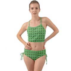 Floral Circles Green Mini Tank Bikini Set by BrightVibesDesign