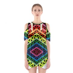 Hamsa Of God Shoulder Cutout One Piece Dress by CruxMagic