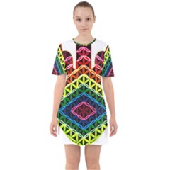 Hamsa Of God Sixties Short Sleeve Mini Dress by CruxMagic