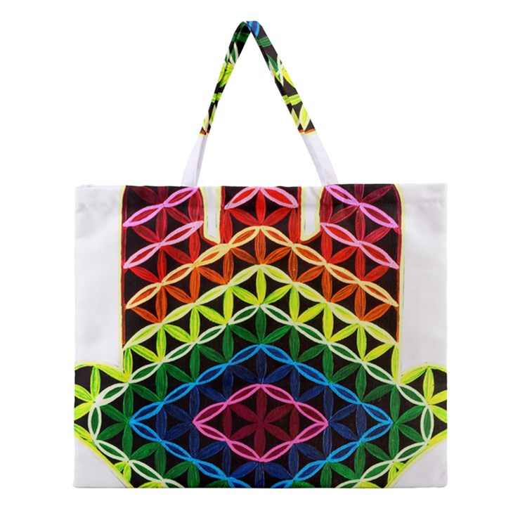 Hamsa Zipper Large Tote Bag