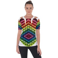 Hamsa Shoulder Cut Out Short Sleeve Top by CruxMagic