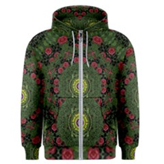 Sunshine Mandala In Rose Heaven Men s Zipper Hoodie by pepitasart