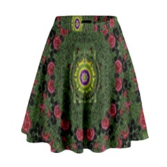 Sunshine Mandala In Rose Heaven High Waist Skirt