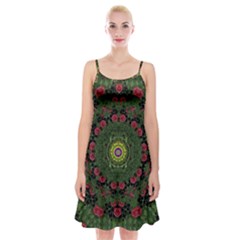 Sunshine Mandala In Rose Heaven Spaghetti Strap Velvet Dress by pepitasart