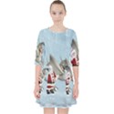 Santa Claus With Cute Pegasus In A Winter Landscape Pocket Dress View1