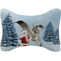 Santa Claus With Cute Pegasus In A Winter Landscape Seat Head Rest Cushion View1