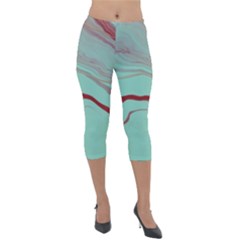 Floating Away Lightweight Velour Capri Leggings  by WILLBIRDWELL