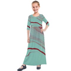 Floating Away Kids  Quarter Sleeve Maxi Dress