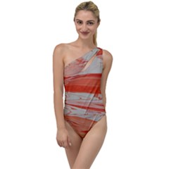 Orange Swirl To One Side Swimsuit