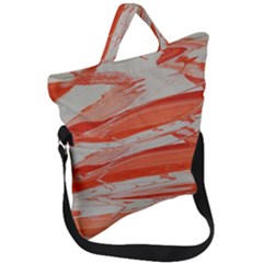 Orange Swirl Fold Over Handle Tote Bag