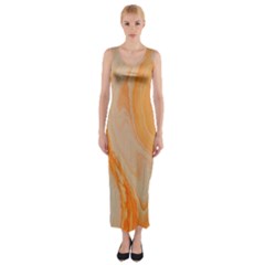 Orange Fitted Maxi Dress by WILLBIRDWELL