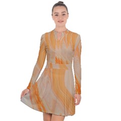 Orange Long Sleeve Panel Dress