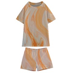 Orange Kids  Swim Tee And Shorts Set