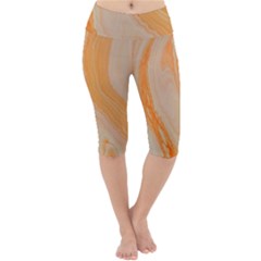 Orange Lightweight Velour Cropped Yoga Leggings