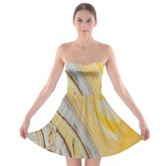 Yellow Jungle Strapless Bra Top Dress by WILLBIRDWELL