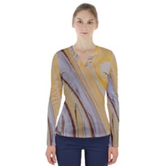 Yellow Jungle V-neck Long Sleeve Top by WILLBIRDWELL