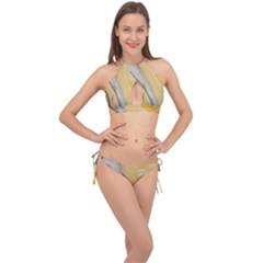 Yellow Jungle Cross Front Halter Bikini Set by WILLBIRDWELL