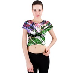 Officially Sexy Floating Hearts Collection Green Crew Neck Crop Top by OfficiallySexy