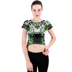 Officially Sexy Panther Collection Green Crew Neck Crop Top by OfficiallySexy