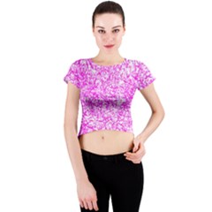 Officially Sexy Pink & White Crew Neck Crop Top by OfficiallySexy