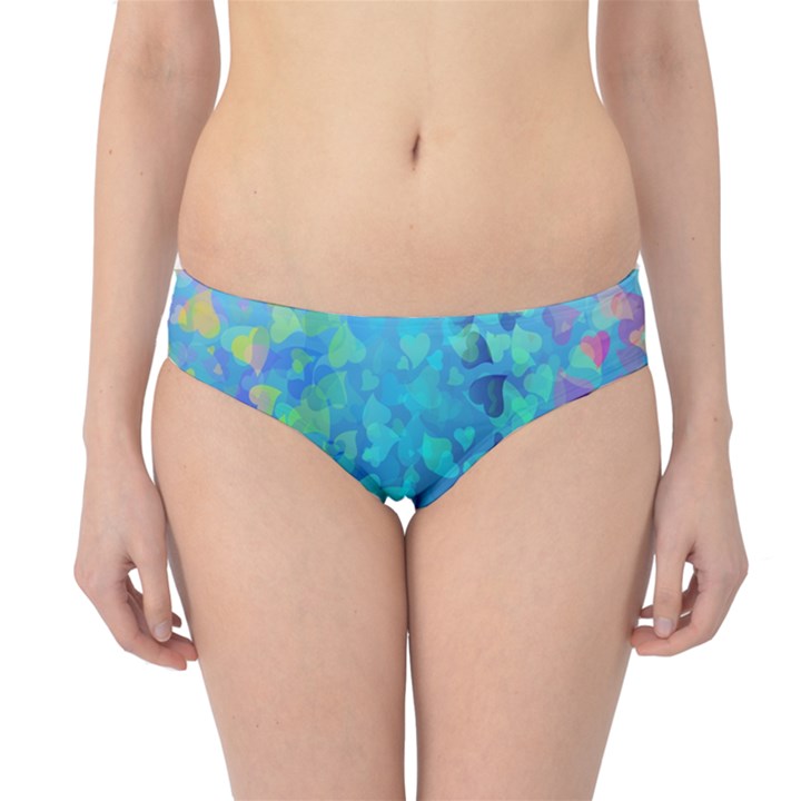 Hearts Colors Hipster Bikini Bottoms