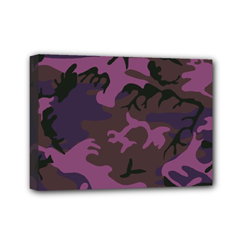 Camouflage Violet Mini Canvas 7  X 5  (stretched) by snowwhitegirl