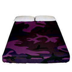 Camouflage Violet Fitted Sheet (king Size) by snowwhitegirl